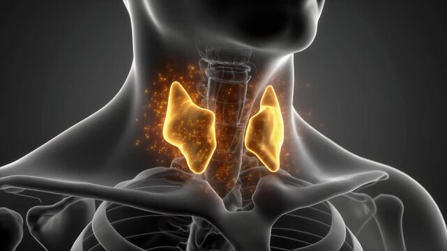 3D Animation of Human Parathyroid Glands with Glowing Particles