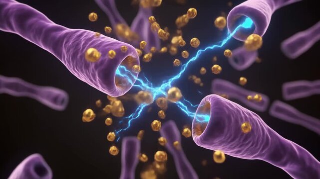 3D animation of synaptic vesicle fusion and neurotransmitter release