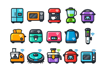 Smart kitchen appliances with wi-fi connectivity.