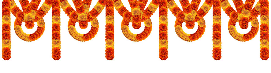 Marigold flowers hanging  festive design element for decoration