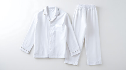 Elegant white pajama set for ultimate comfort. Perfect for relaxing evenings and restful nights. Stylish design ensures you look good while feeling cozy. #Sleepwear