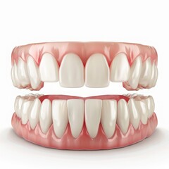 Fototapeta premium 3D illustration of dental model showcasing upper and lower teeth alignment