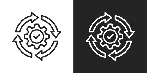 quality cycle Icon In Black And White Line Style
