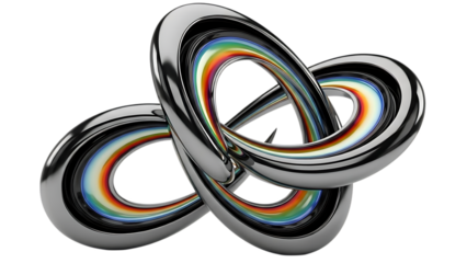 Intertwined rainbow rings