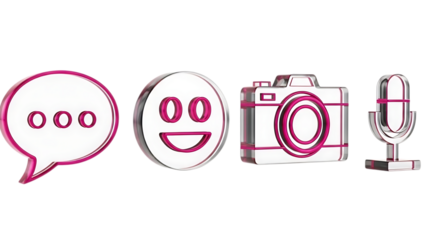 Icon set for communication and media