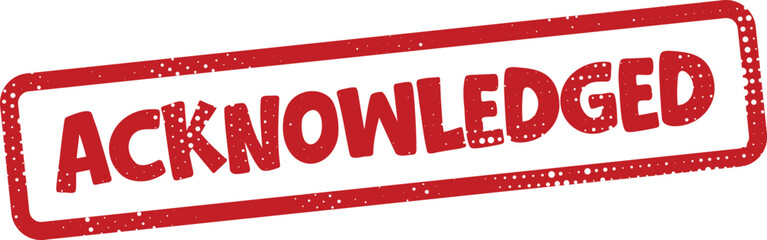 Red acknowledged stamp on white background