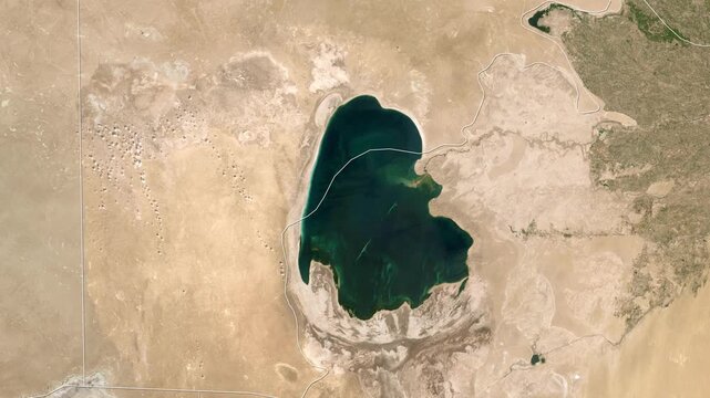 Sarygamysh Lake Map Animation Zoom In