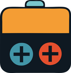 Obraz premium First Aid Medical Kit Vector Icon Design