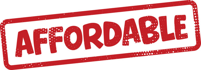 Red affordable stamp on white background