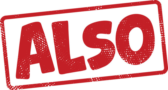 Red also stamp with white background and border