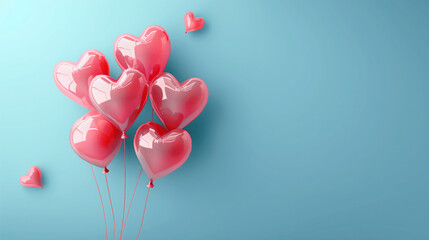Heart shaped balloons create romantic atmosphere, perfect for celebrations of love and affection