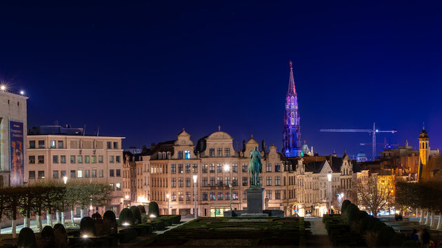 night view of brussels