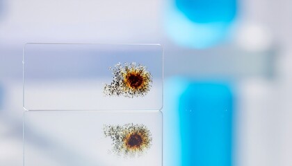 Bio remnants biological residue on laboratory glass slide
