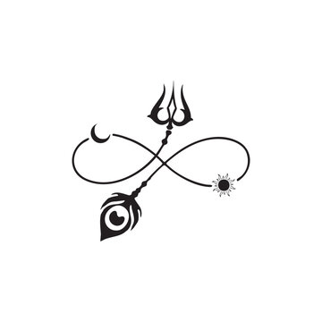 Trishul tattoo vector illustration
