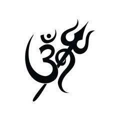 Om symbol logo with trishul