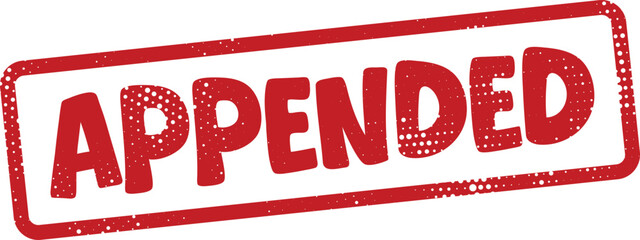 Red appended stamp with white background