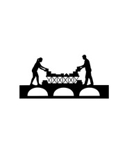 Kidult Play Silhouette of Adult with Building Blocks for Mental Health Stress Relief and Creative Playfulness Wellness Concept Vector