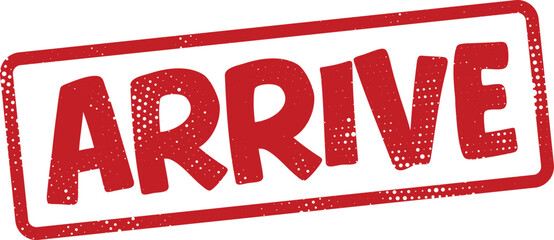 Red arrive stamp with white background