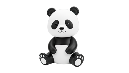 Cute 3D Rendered Panda Sitting
