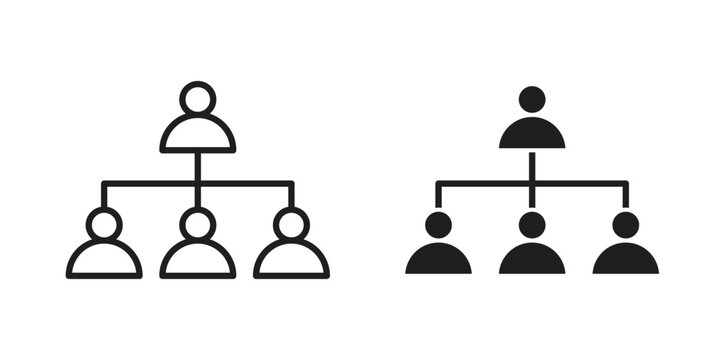 Organization chart icons symbol, logo illustration. Vector graphics set