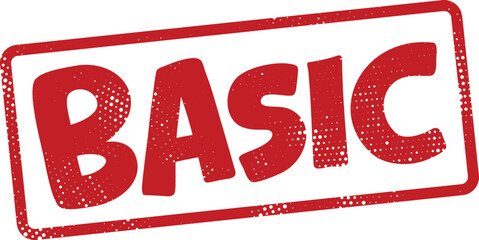 Red basic stamp with white background
