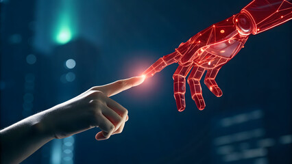 Human Reaching Toward Red Holographic Robotic Hand