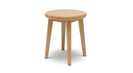 Simple wooden stool with three legs