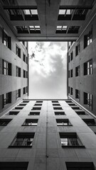 Building courtyard, sky