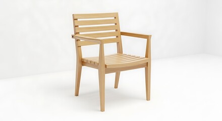 Modern wooden chair with woven seat and backrest