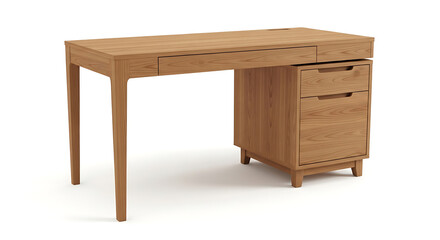 Modern wooden desk with storage drawers
