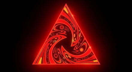 Fiery Vortex - A Mesmerizing Red Triangle of Swirling Energy.
