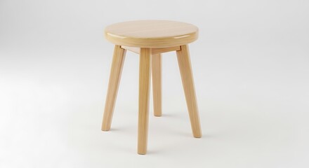 Simple wooden stool with three legs