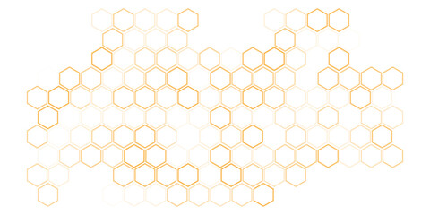  abstract yellow fill and outline honeycomb pattern vector graphic.