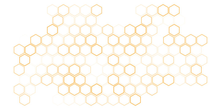  abstract yellow fill and outline honeycomb pattern vector graphic.
