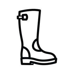 Black and white rubber boot illustration