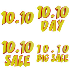 10 10 day sale big sale promo. 3d Render	