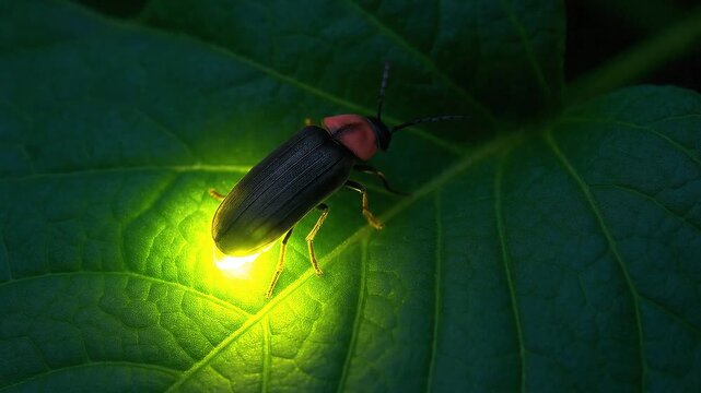 夜にホタルが幻想的に光る様子｜初夏・自然・日本の風景イメージ動画