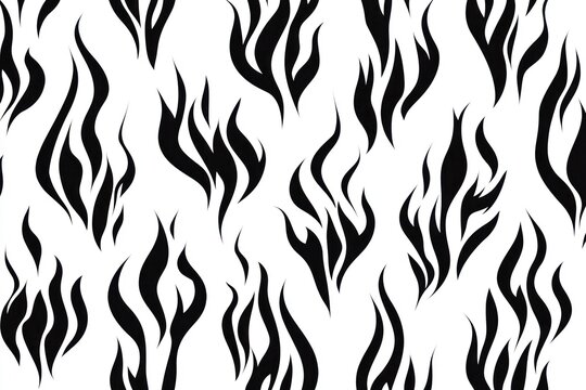 Black flame pattern, seamless texture, design background, wallpaper