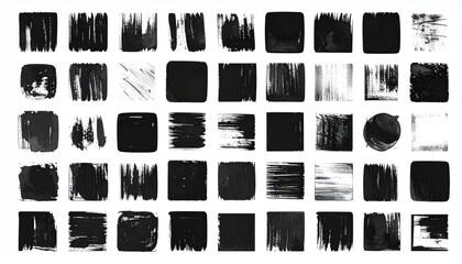 Black brushstroke squares and rectangles