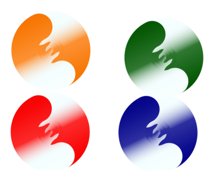 Colorful swirling abstract circles isolated on transparent background for digital design - Powered by Adobe