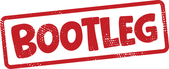 Red bootleg rubber stamp on white background