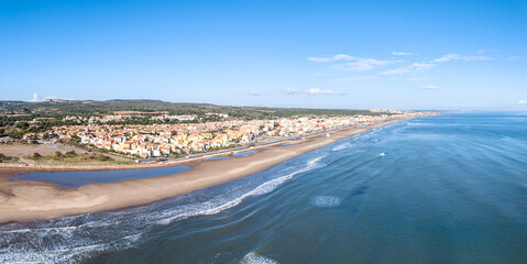 Panorama de Narbonne plage dans l'Aude en Occitanie (France)