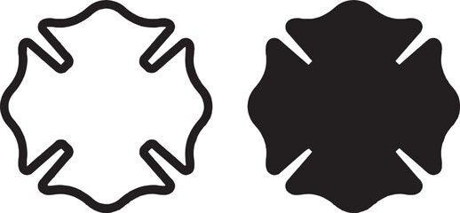 A medical symbol with a black and white design on a clean background