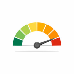 Meter Gauge Graphic Illustration Showing Indicator Moving from Green to Red Zones