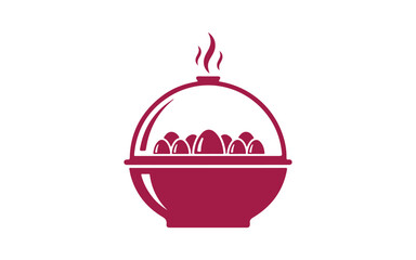 egg cooker sign. illustration of an isolated symbol

