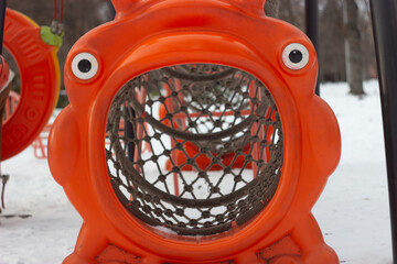 Orange Playground Equipment Close-Up, Children Play Area