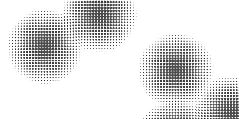 Halftone gradient. Dotted gradient, smooth dots spraying and halftones dot background seamless horizontal geometric pattern vector template set