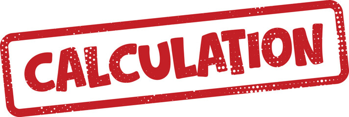 Red calculation stamp isolated on transparent background