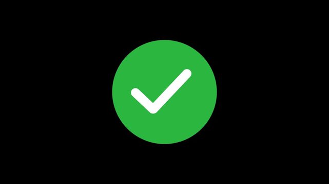 Animation of check mark icon. success, done, payment successful, check mark icon and success business concept.