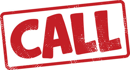 Red call stamp with white background